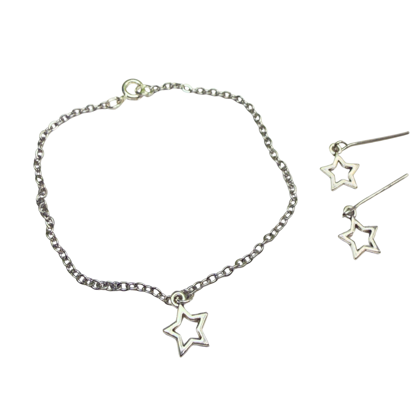 Silver Star Charm Doll Necklace & Earrings Set for 18 Inch Fashion Doll
