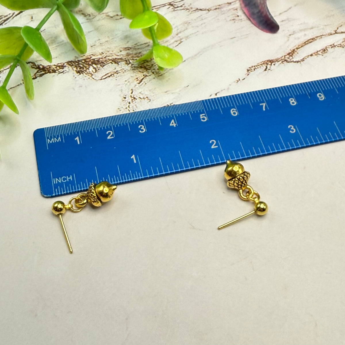 Acorn Harvest Autumn Charm Gold Doll Necklace and Earrings Set | for 18 Inch Fashion Doll