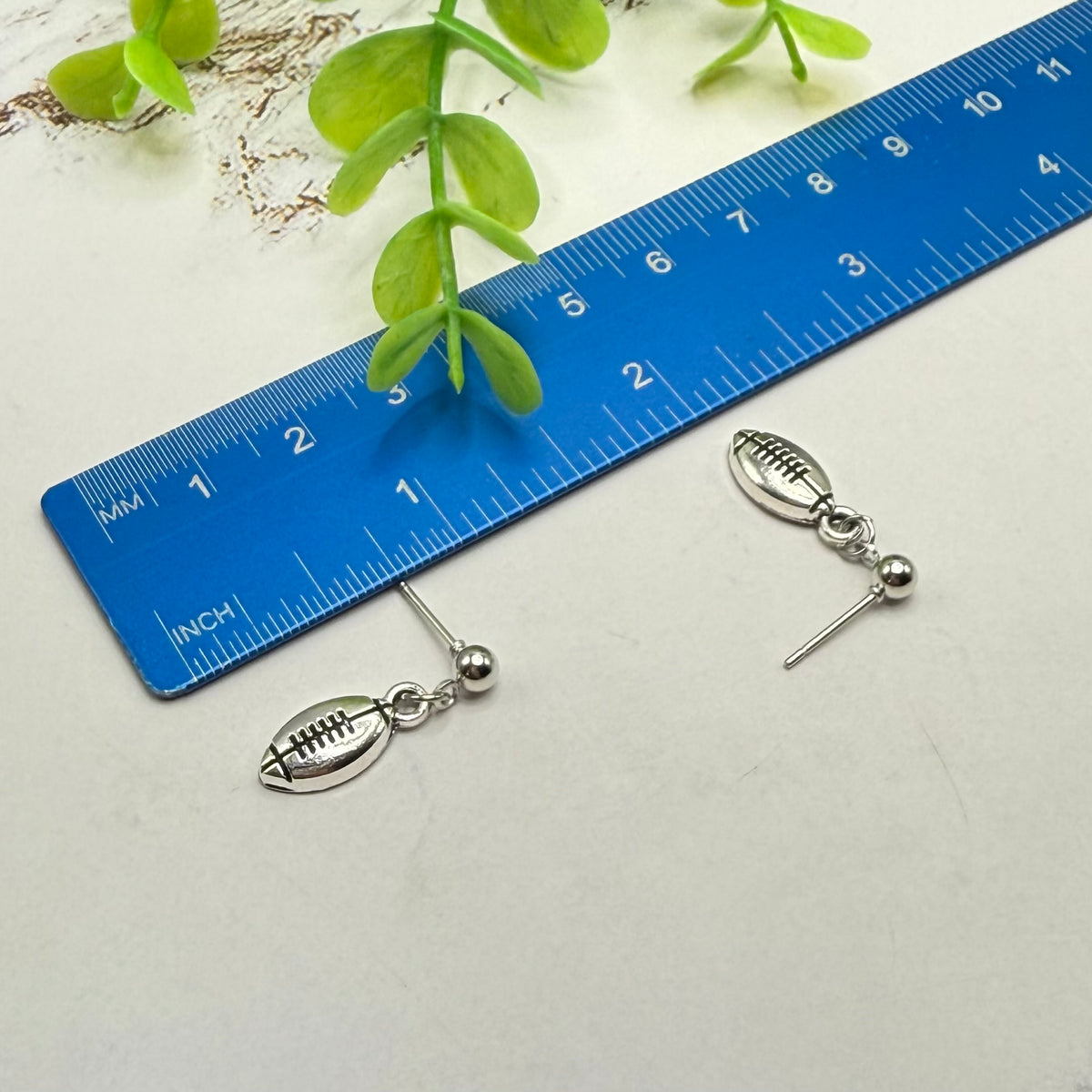 Silver Football Sports Charm Doll Earrings | for 18 Inch Fashion Doll