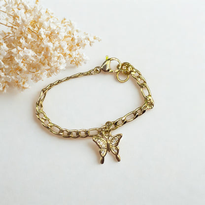 Butterfly Charm Gold Chain Doll Bracelet • 18 Inch Fashion Doll Jewelry