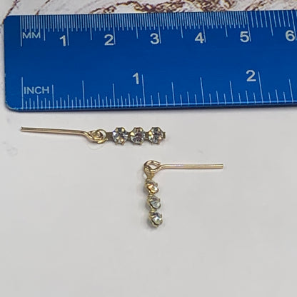 Clear Rhinestone Dangle Doll Earrings • 16 Inch Fashion Doll Jewelry