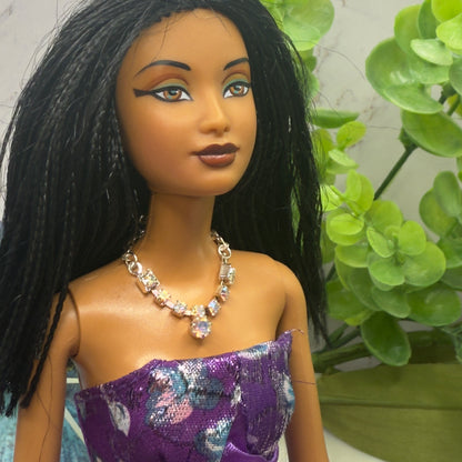 Sparkly AB Rhinestone Doll Necklace • 10-12 Inch Fashion 1:6 Doll Jewelry