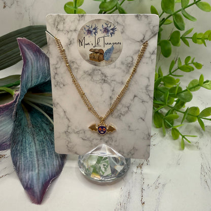 Cartoon Bat Pendant Double Gold Chain Doll Necklace Halloween 
• 18 Inch Fashion Doll Jewelry