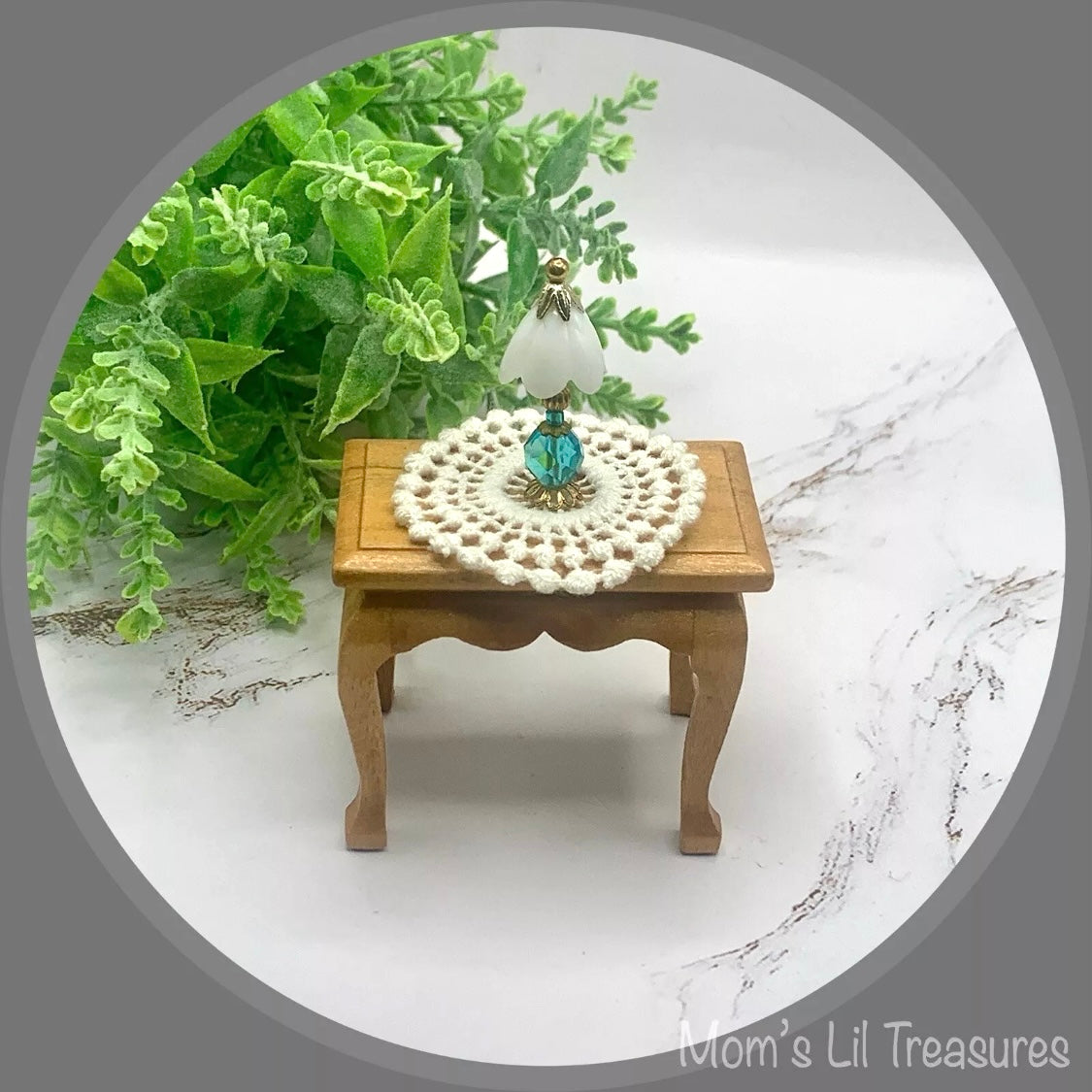 Set of 2 Off White Cream Crochet Fabric Doilies Doily • Dollhouse Miniatures