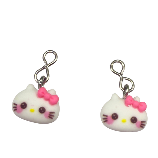 Hello Cat Kitty Charm Doll Earring DANGLE ONLY • 18” Fashion Doll Jewelry