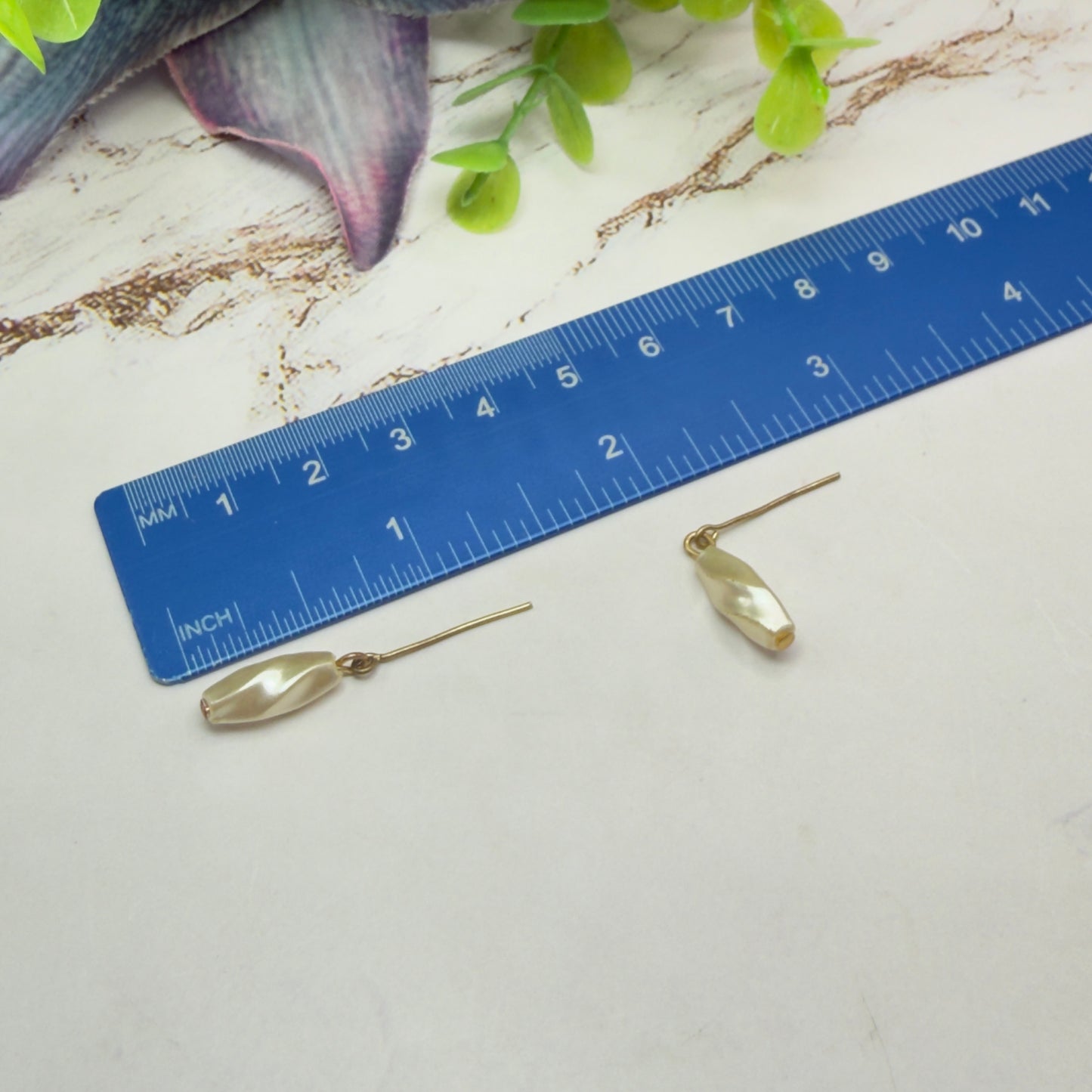 Wavy Elongated Pearl Drop Doll Earrings • 18 Inch Fashion Doll Jewelry