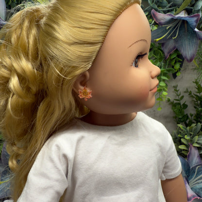 Autumn Fall Maple Leaf Doll Earrings • 18 Inch Fashion Doll Jewelry