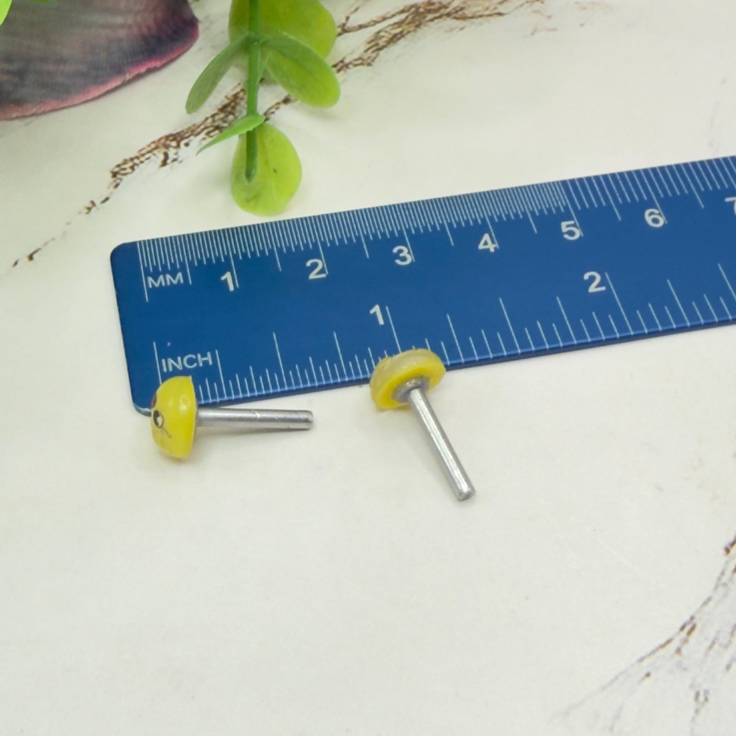 Yellow Chick Face Easter Post Doll Earrings • 2mm Post for 18 Inch Fashion Doll