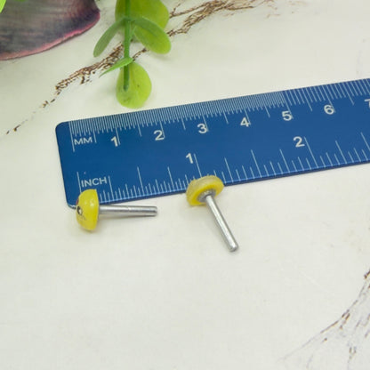 Yellow Chick Face Easter Post Doll Earrings • 2mm Post for 18 Inch Fashion Doll