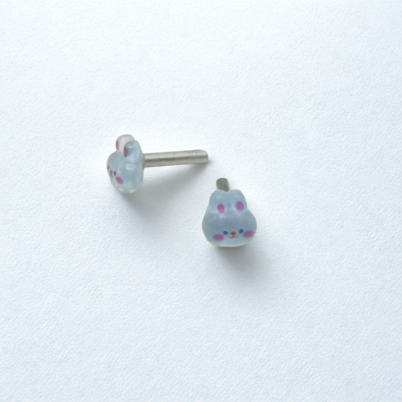 Blue Bunny Easter Post Doll Earrings • 2mm Post for 18 Inch Fashion Doll