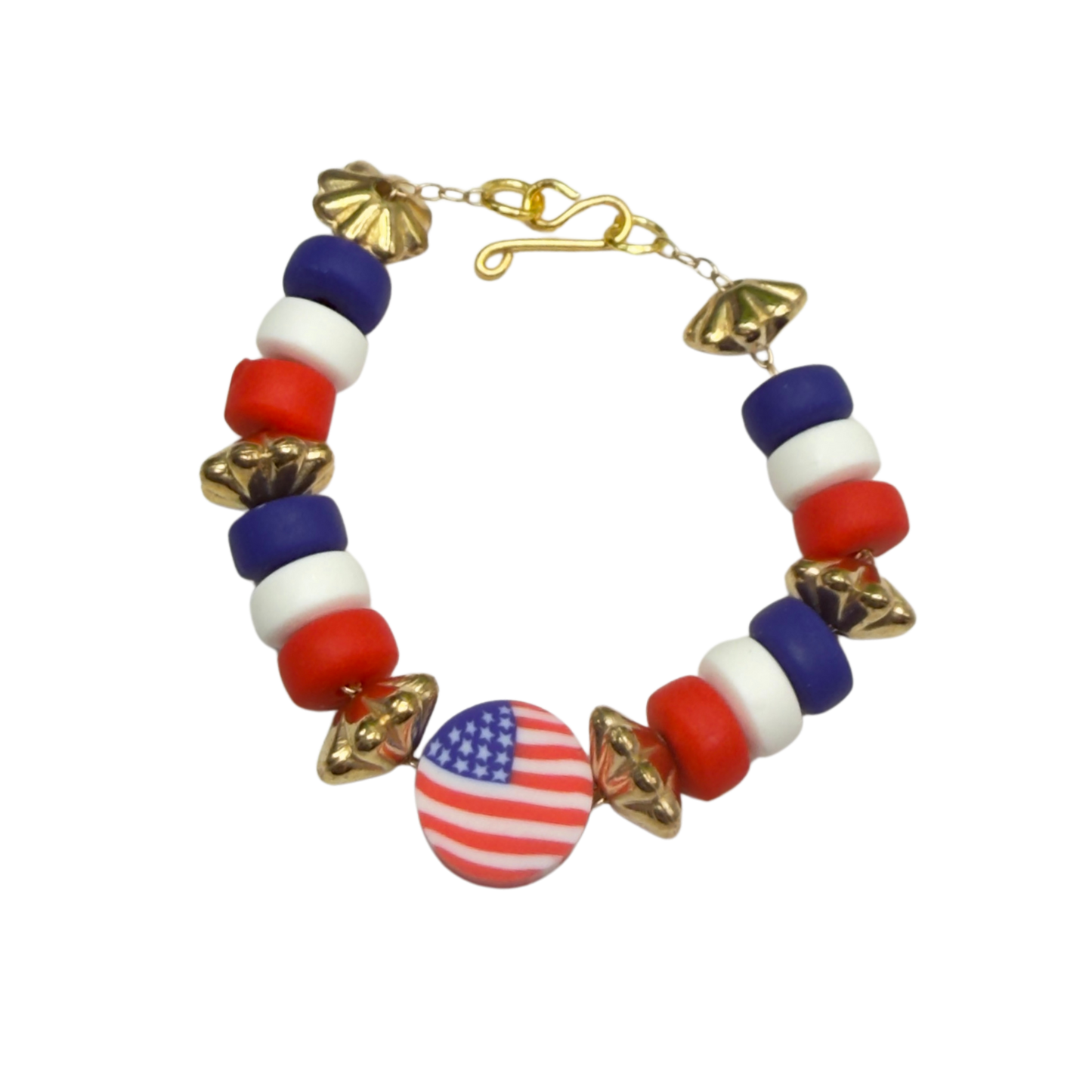 Red White Blue Americana Beaded Doll Necklace for 14 Inch Fashion Dolls