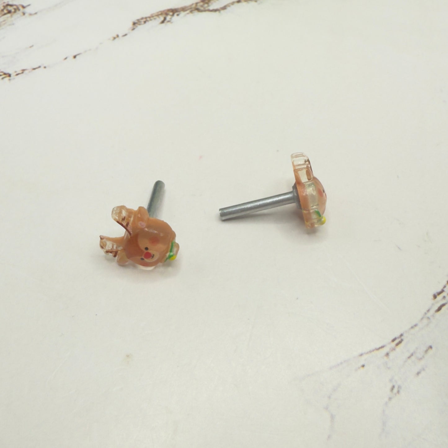 Christmas Reindeer Rudolph Post Doll Earrings • 2mm Post for 18 Inch Fashion Doll