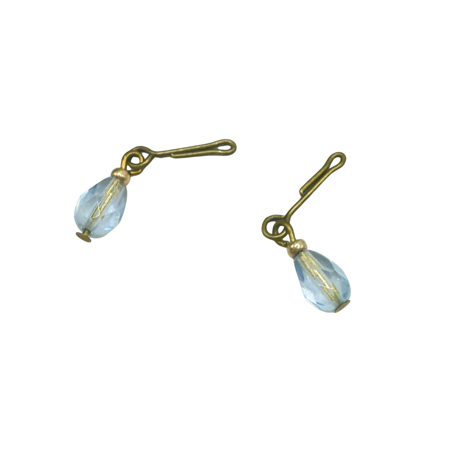 Light Blue Glass Crystal Dangle Earrings • 10-12 Inch Fashion Doll Jewelry 1:6