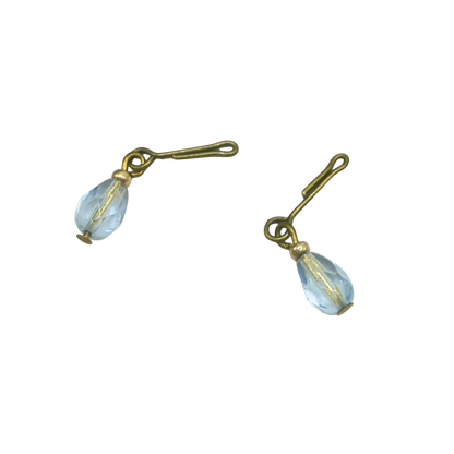 Light Blue Glass Crystal Dangle Earrings • 10-12 Inch Fashion Doll Jewelry 1:6