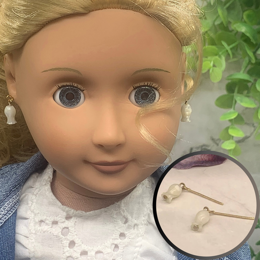 Pearly Tulip Shaped Dangle Doll Earrings • 18 Inch Fashion Doll Jewelry