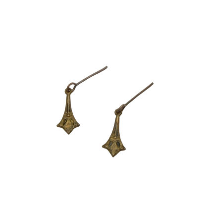 Bronze Brass Fan Filigree Vintage Style Dangle Doll Earrings • 16 Inch Fashion Doll Jewelry
