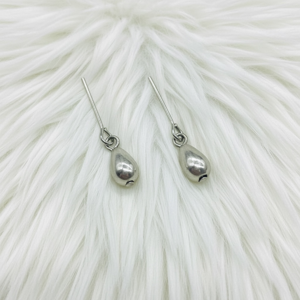 Silver Teardrop Dangle Doll Earrings • 16 Inch Fashion Doll Jewelry