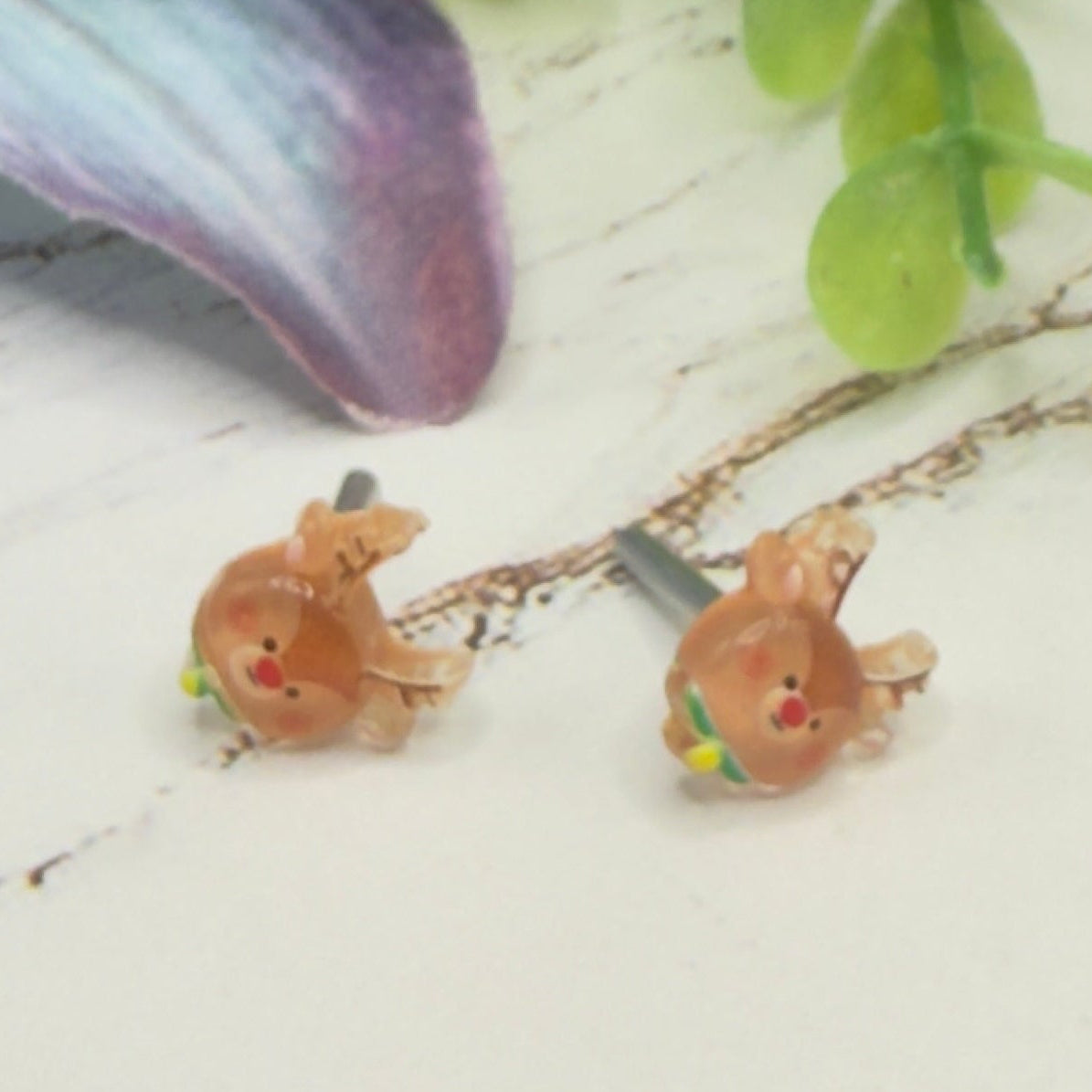 ✨Handmade Post Doll Earrings (Only fit 2mm drilled pierced ears) for 18-Inch Fashion Dolls-  American Girl • Our Generation • Journey Girls • My Life As • Adora • and more! ✨

Christmas Reindeer Rudolph Post Doll Earrings