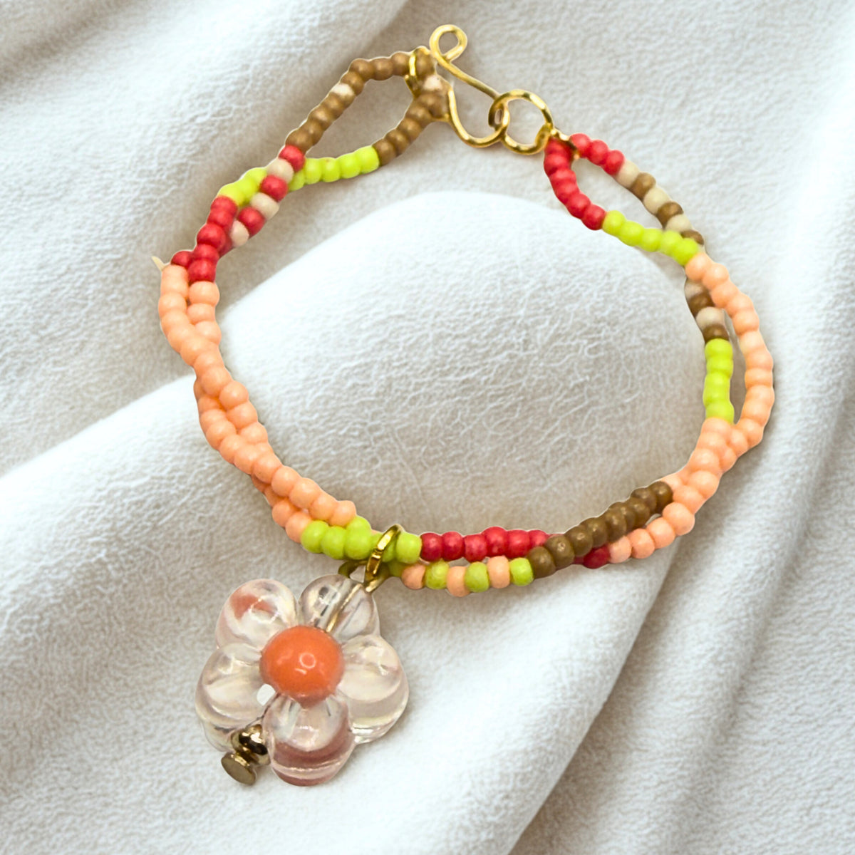 ✨ Handmade Doll Jewelry Designed to Fit popular 14 Inch Fashion Dolls: add a stylish touch to your favorite doll!✨

Clear Flower Charm Pink Green Coral Brown Beaded Doll Necklace