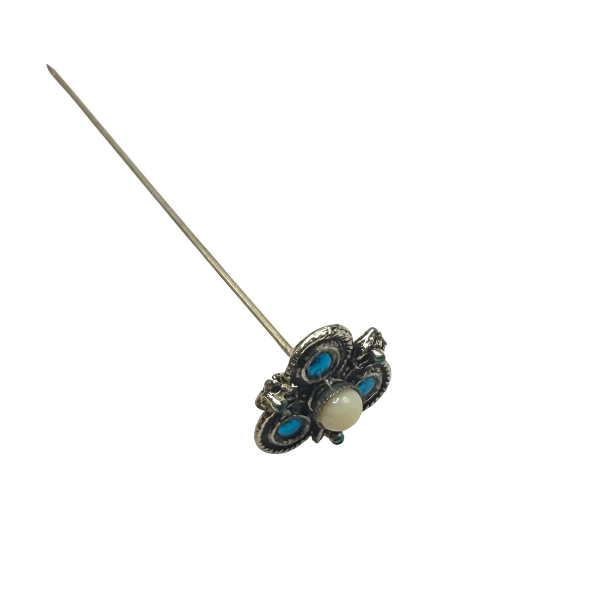 ✨ Handmade Vintage-Inspired Hatpin | Stick Pin | Hat Accessory | Sweater & Hijab Pin | Decorative Jewelry Gift for Her ✨

Celtic Clover Shaped Metal Topper with White Glass Cabochon Center Vibrant bright blue enamel accents - 3 Inch Hatpin