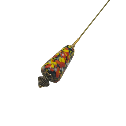 ✨ Handmade Vintage-Inspired Hatpin | Stick Pin | Hat Accessory | Sweater & Hijab Pin | Decorative Jewelry Gift for Her ✨

Cone Shape Glass Multicolor Speckle Pattern  Red Orange Yellow Black - 6 Inch Hatpin