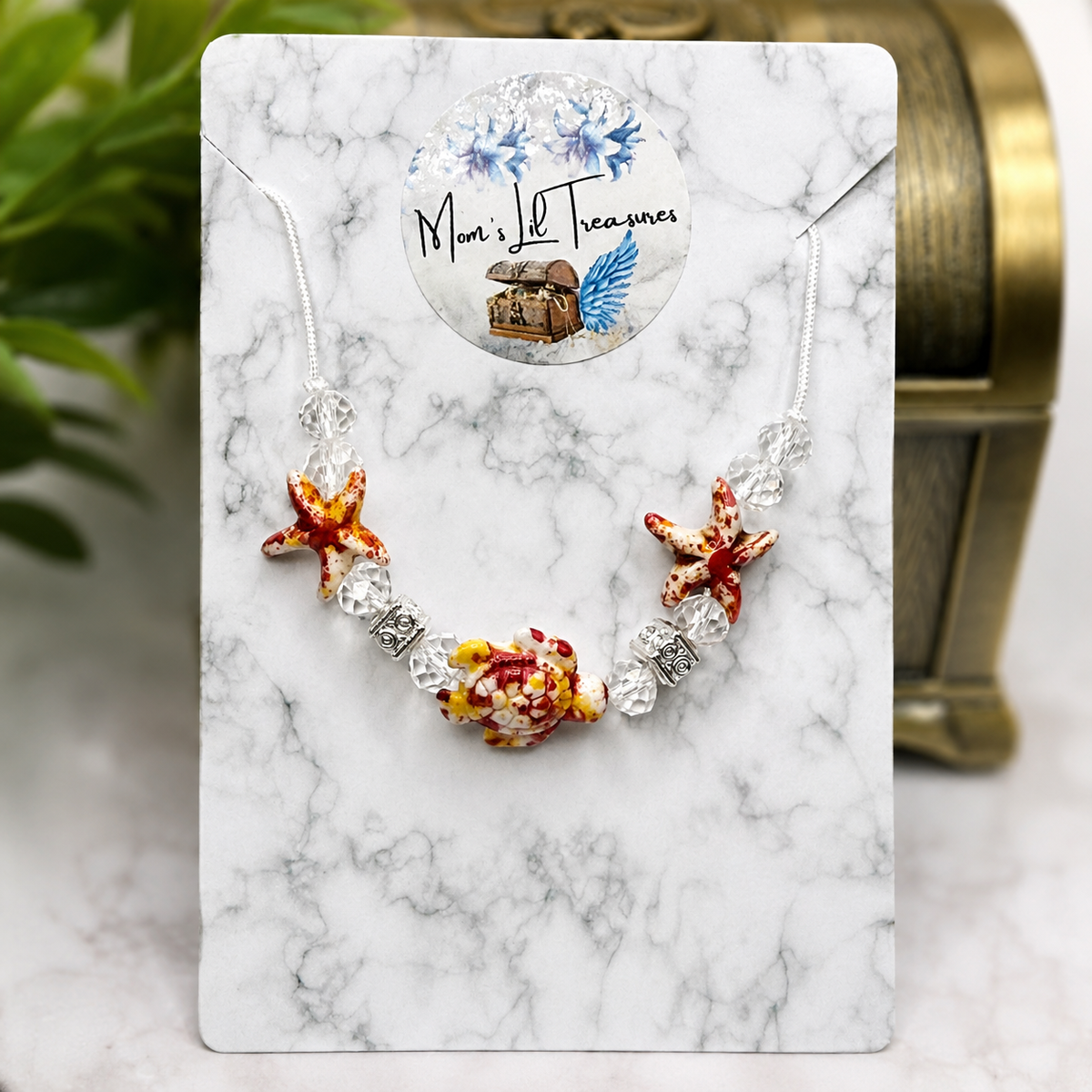 ✨Handmade Doll Jewelry Designed to Fit popular 18 Inch Fashion Dolls: add a little “Summer Fun ☀️ Beachy Style 🏝️” to your favorite doll!✨

Coral Red Yellow Starfish Sea Turtle Beaded Doll Necklace