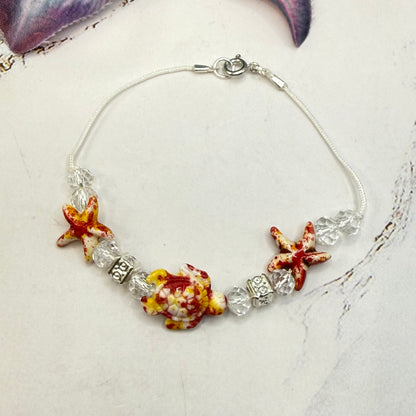 ✨Handmade Doll Jewelry Designed to Fit popular 18 Inch Fashion Dolls: add a little “Summer Fun ☀️ Beachy Style 🏝️” to your favorite doll!✨

Coral Red Yellow Starfish Sea Turtle Beaded Doll Necklace
