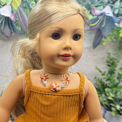 ✨Handmade Doll Jewelry Designed to Fit popular 18 Inch Fashion Dolls: add a little “Summer Fun ☀️ Beachy Style 🏝️” to your favorite doll!✨

Coral Red Yellow Starfish Sea Turtle Beaded Doll Necklace