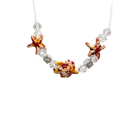 ✨Handmade Doll Jewelry Designed to Fit popular 18 Inch Fashion Dolls: add a little “Summer Fun ☀️ Beachy Style 🏝️” to your favorite doll!✨

Coral Red Yellow Starfish Sea Turtle Beaded Doll Necklace