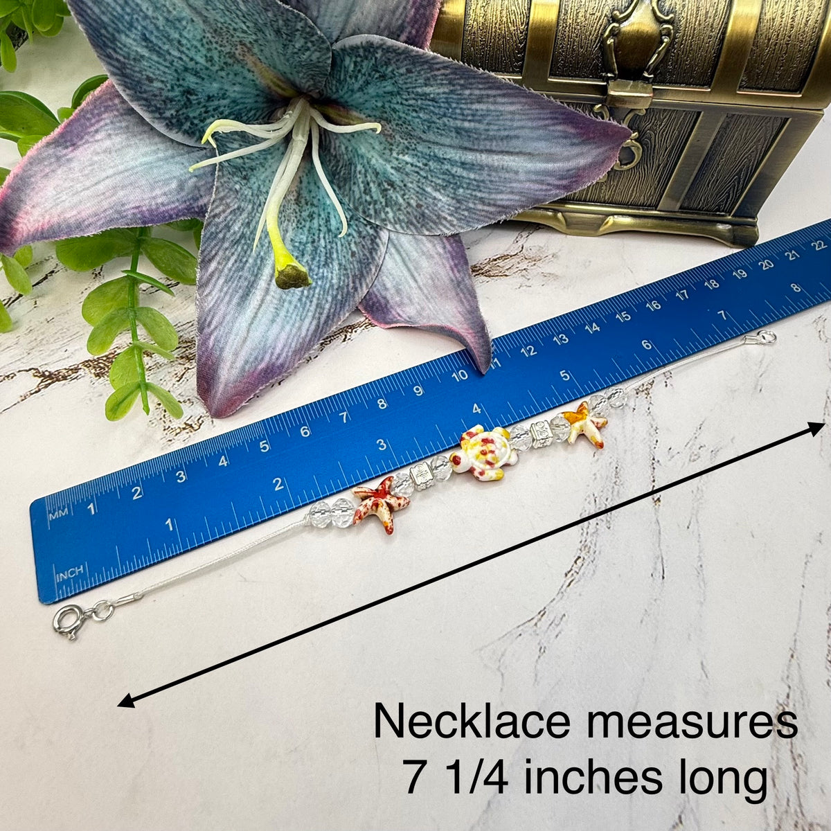✨Handmade Doll Jewelry Designed to Fit popular 18 Inch Fashion Dolls: add a little “Summer Fun ☀️ Beachy Style 🏝️” to your favorite doll!✨

Coral Red Yellow Starfish Sea Turtle Beaded Doll Necklace