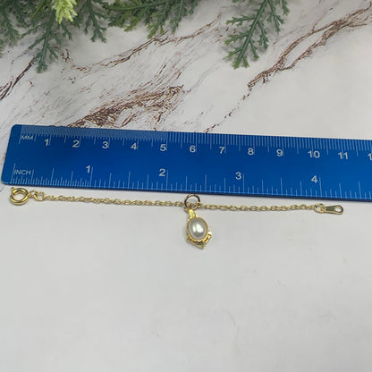 Pearl Gold Pendant Gold Tone Chain Doll Necklace • 16” Fashion Doll Necklace