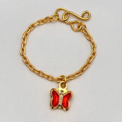 Gold Chain Red Crystal Butterfly Charm Doll Necklace • 16 Inch Fashion Doll Jewelry