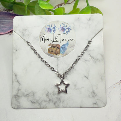 Open Work Silver Star Charm Doll Necklace for 16 Inch Fashion Doll