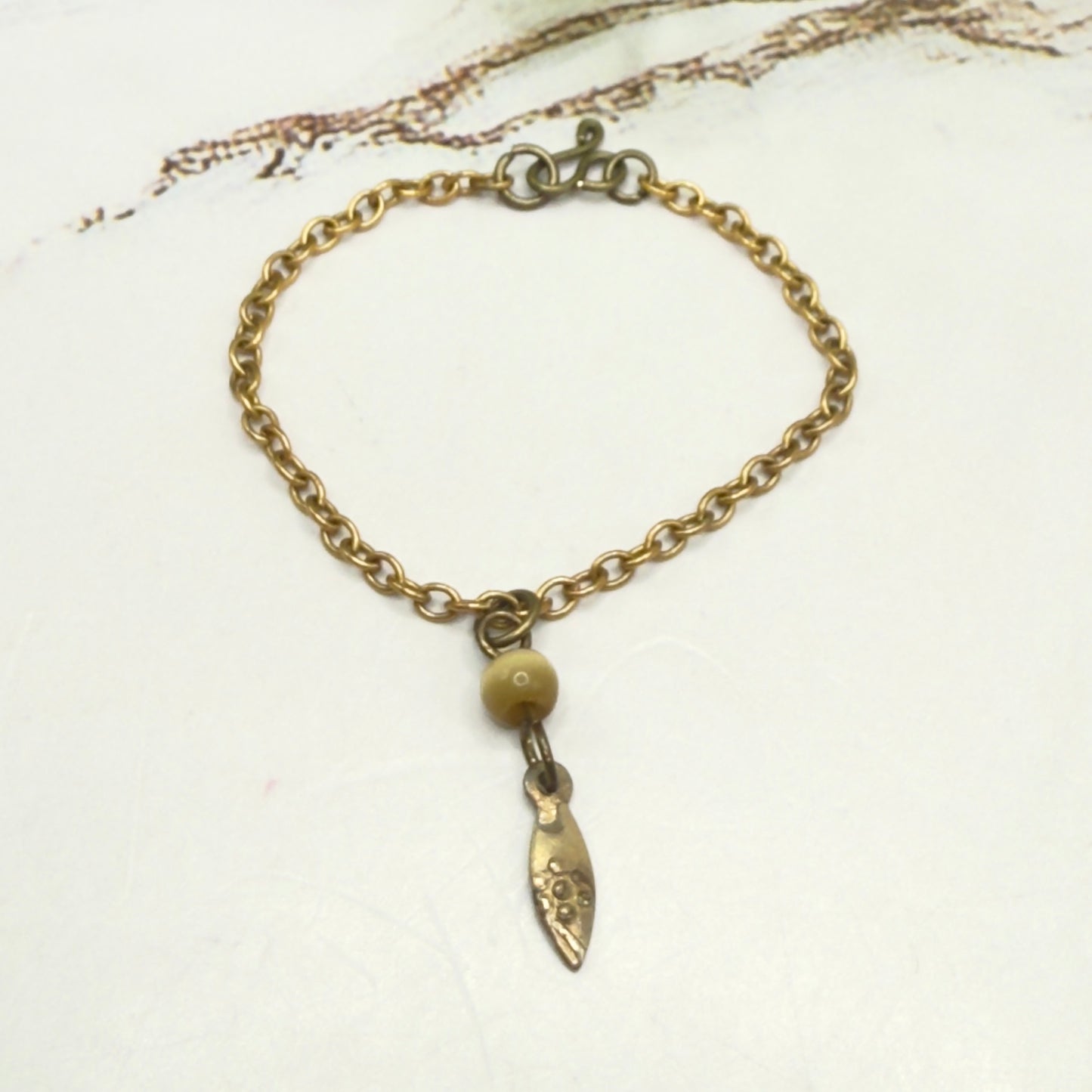 Brown Glass Gold Pendant Doll Necklace • 16 Inch Fashion Doll Jewelry