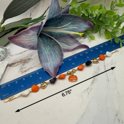 Pumpkin Halloween Charm Acrylic Beaded Doll Necklace • 18 Inch Fashion Doll Jewelry