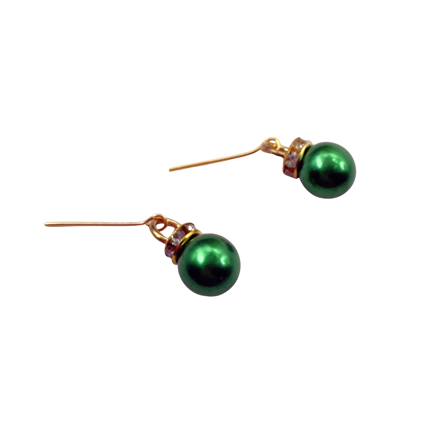 Green Christmas Ornament Charm Dangle Doll Earrings • 18 Inch Fashion Doll Jewelry