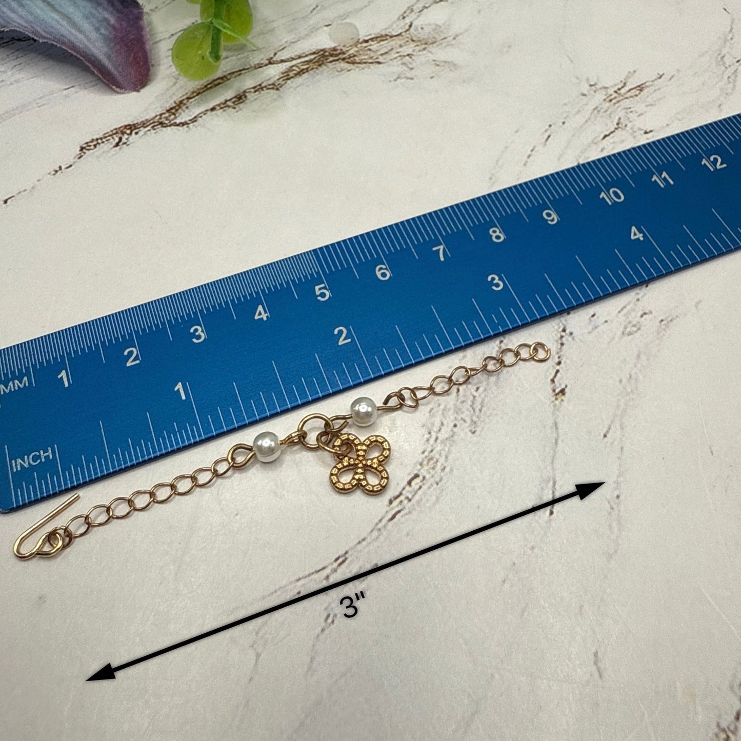 Clover Shape Pendant Pearl Accent Gold Chain Doll Necklace • 16 Inch Fashion Doll Jewelry