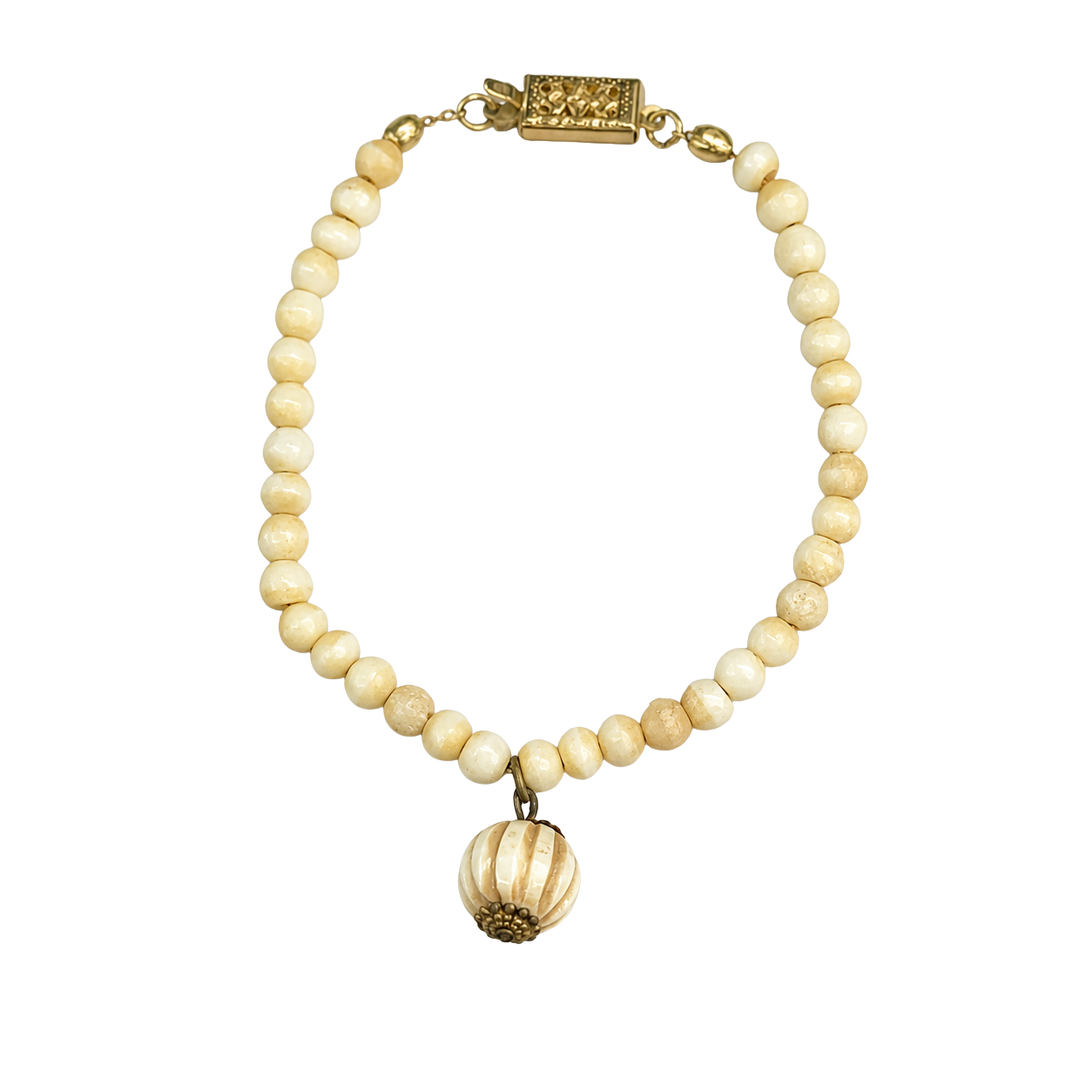 Off White Cream Color Beaded Pendant Doll Necklace •18 Inch Fashion Doll Jewelry