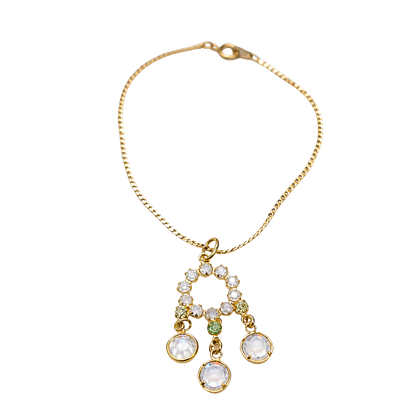 Crystal Rhinestone Gold Dangle Pendant Doll Necklace • 18” Fashion Doll Jewelry