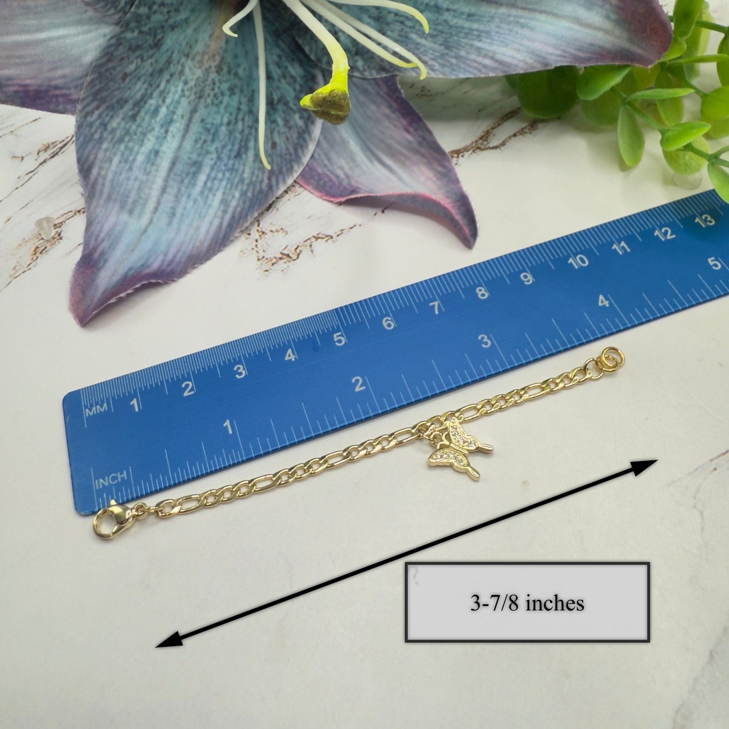 Butterfly Charm Gold Chain Doll Bracelet • 18 Inch Fashion Doll Jewelry