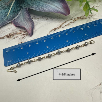 Gray Glass Crystal Beaded Doll Necklace & Earrings • 16 Inch Fashion Doll Jewelry