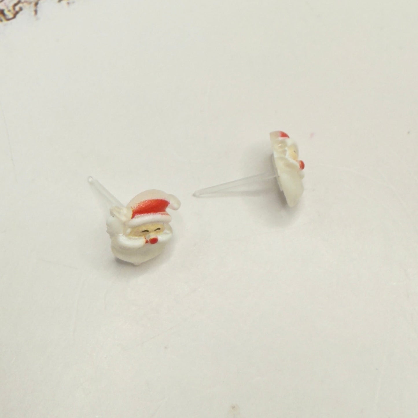 Santa Silicone Plastic Post Christmas Doll Earrings • 18 Inch Fashion Doll Jewelry
