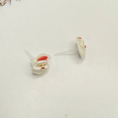 Santa Silicone Plastic Post Christmas Doll Earrings • 18 Inch Fashion Doll Jewelry