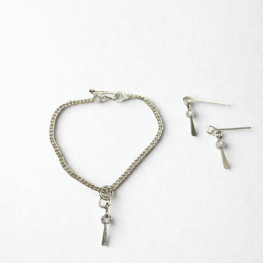 Silver & Clear Crystal Dangle Doll Necklace & Earrings • 16 Inch Fashion Doll Jewelry