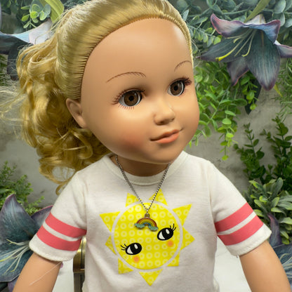 Rainbow Charm Doll Necklace • 18 Inch Fashion Doll Jewelry