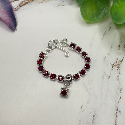 Ruby Red Rhinestone Doll Necklace • 10-12” 1:6 Fashion Doll Jewelry