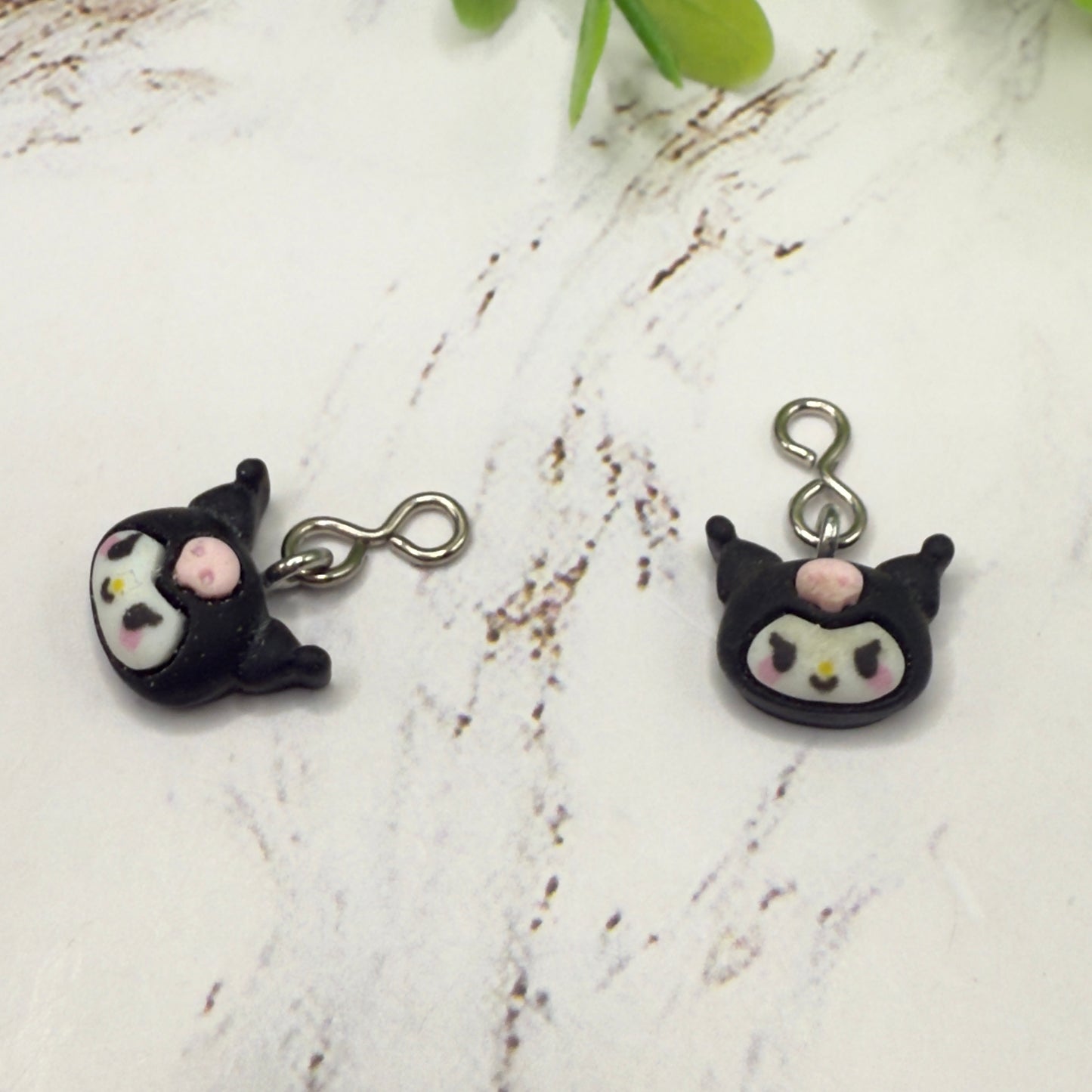 Kuromi Sanrio Charm Doll Earring DANGLE ONLY • 18” Fashion Doll Jewelry