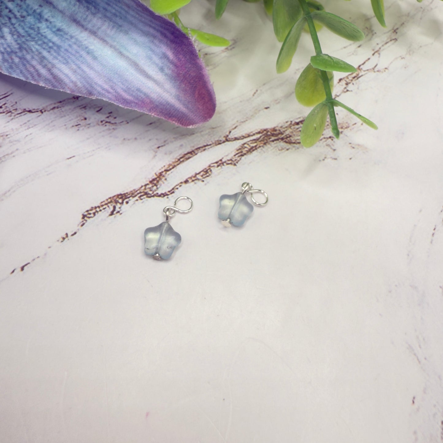 Light Blue Pearly Star Doll Earring DANGLE ONLY • 18” Fashion Doll Jewelry