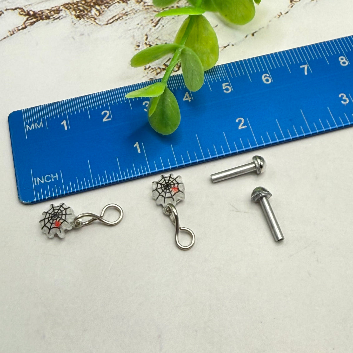 Spider Web Halloween Necklace and 2mm Post Earrings Set | for 18 Inch Dolls • American Girl