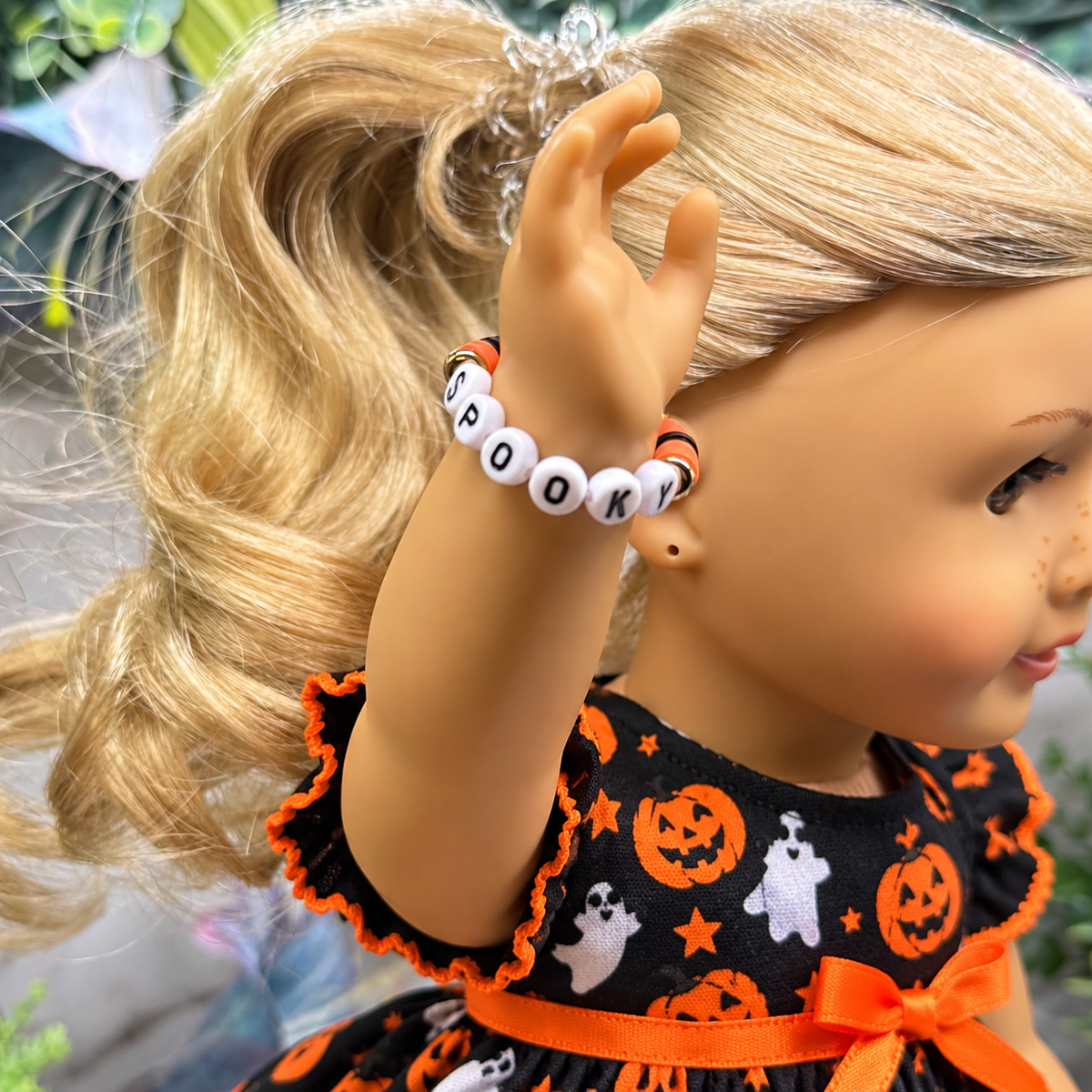 Spooky Halloween Beaded Stretch Bracelet | for 18 Inch Fashion Doll